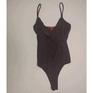 Women's Bodysuit  Cross Wrap Purple Guess Los Angeles Size X-Small Snaps Stretch